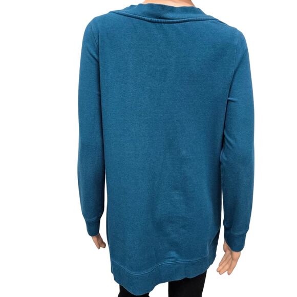 Soft Surroundings Make It Snappy Pullover Sweatshirt Sweater Oversized S Teal - Picture 10 of 12